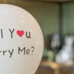 A romantic balloon with 'Will You Marry Me?' for a heartfelt marriage proposal.