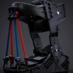 High-quality orthopedic ankle brace with adjustable straps set against a sleek black background.