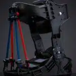 High-quality orthopedic ankle brace with adjustable straps set against a sleek black background.