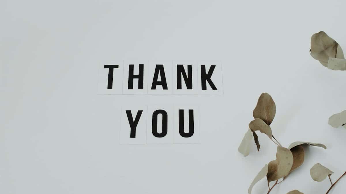 A minimalist thank you note with eucalyptus leaves, perfect for expressing gratitude.