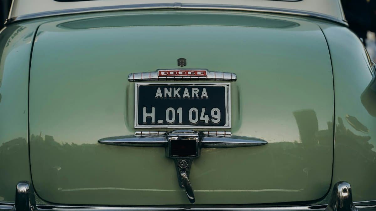 Classic vintage Dodge car displaying an Ankara license plate, captured outdoors.