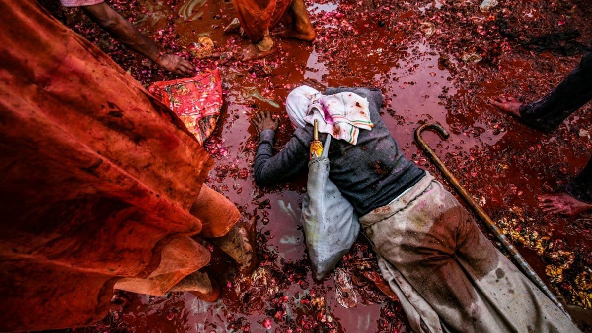 Vibrant depiction of the Holi festival showcasing traditional Indian rituals and colors.